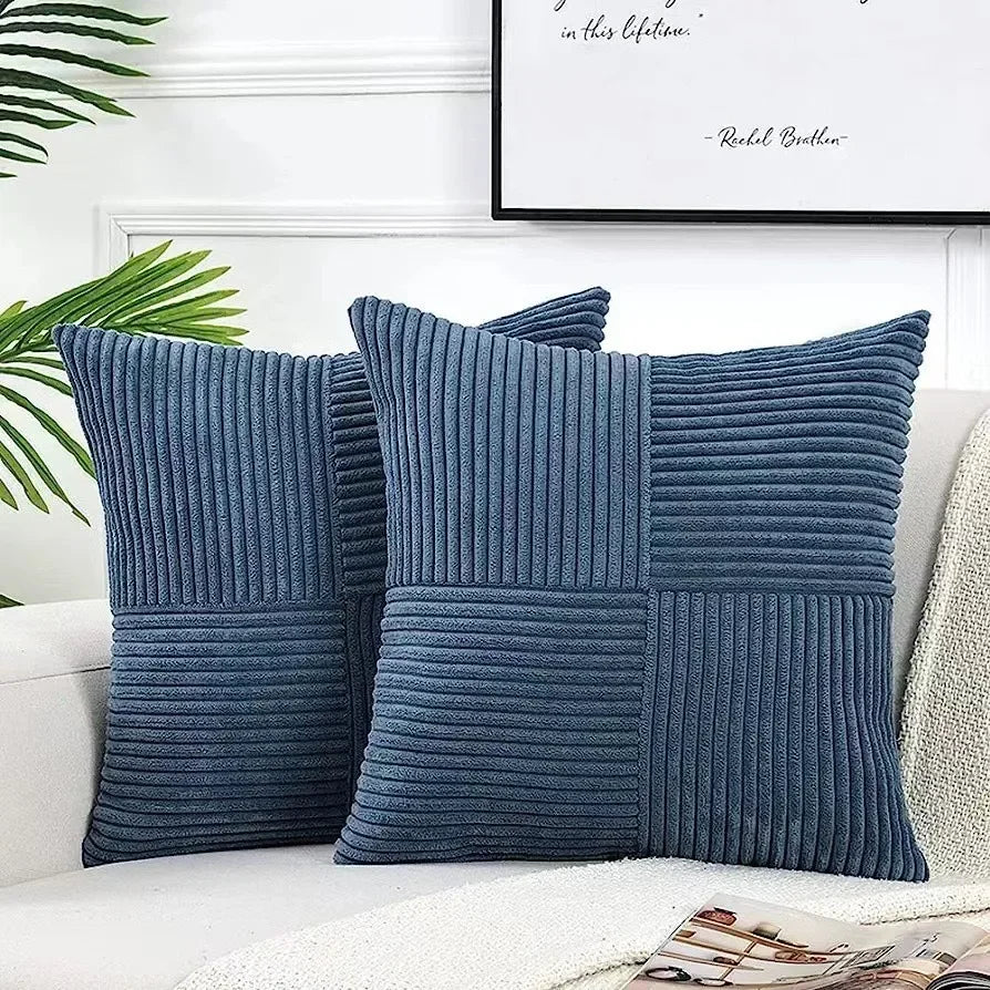 Corduroy Striped Cushion Covers – 45x45cm Soft Throw Pillows for Home Decor