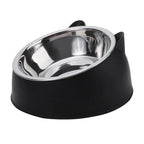Stainless Steel Inclined Cat Bowl – Ergonomic Pet Food Feeder for Cats and Dogs