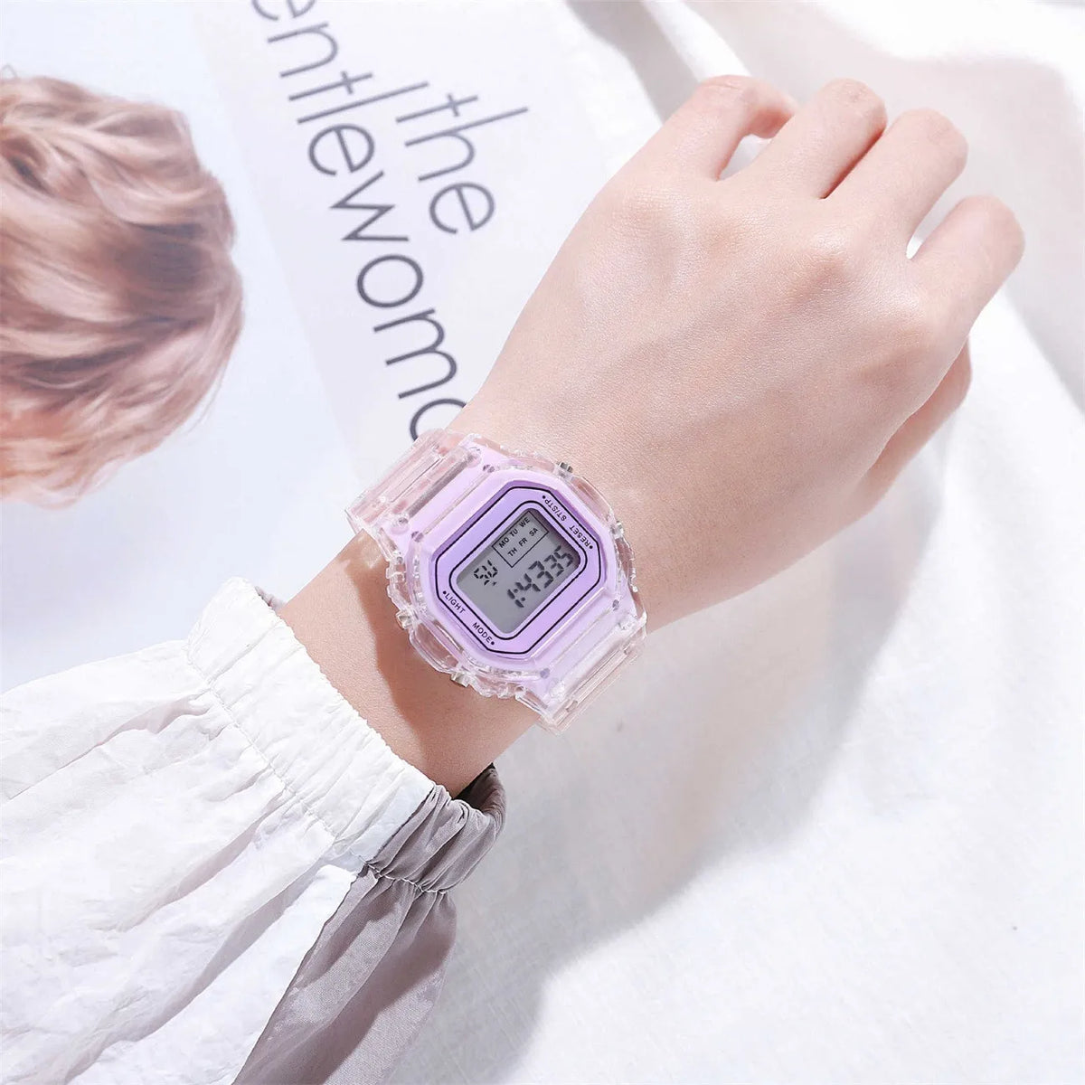 Transparent Digital Sport Wristwatch – Unisex Timepiece for Kids and Adults