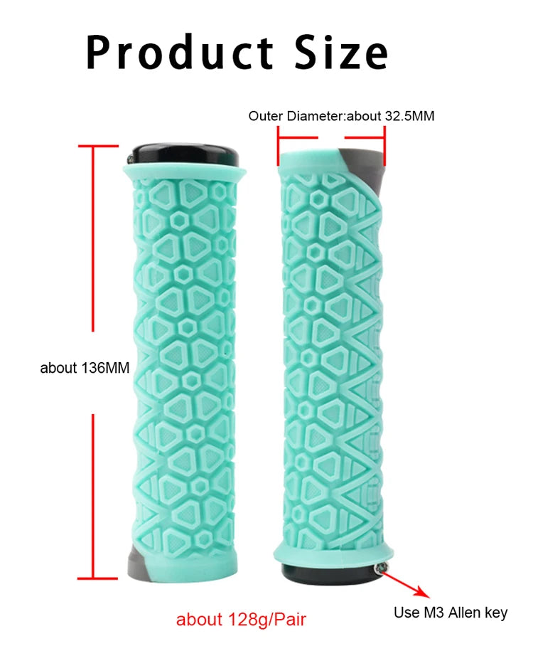 Silicone MTB Lock-On Grips – Anti-Slip Shock Absorbing Handles for Downhill