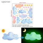 Luminous Cloud and Star Wall Stickers – Glow in the Dark Nursery Decor