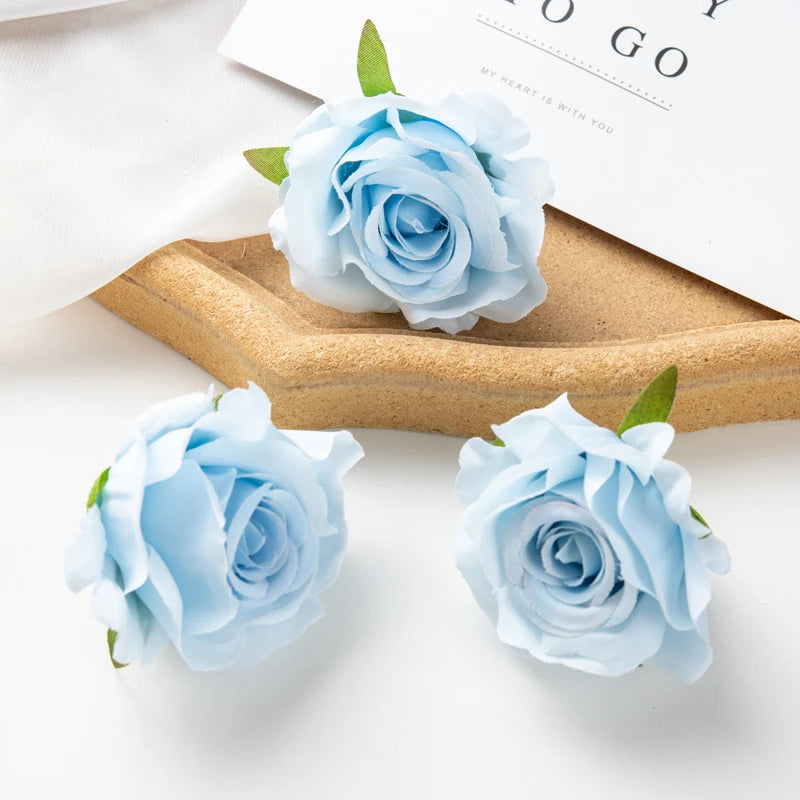 Artificial Silk Rose Heads – Decorative Flowers for Wedding Home Decor