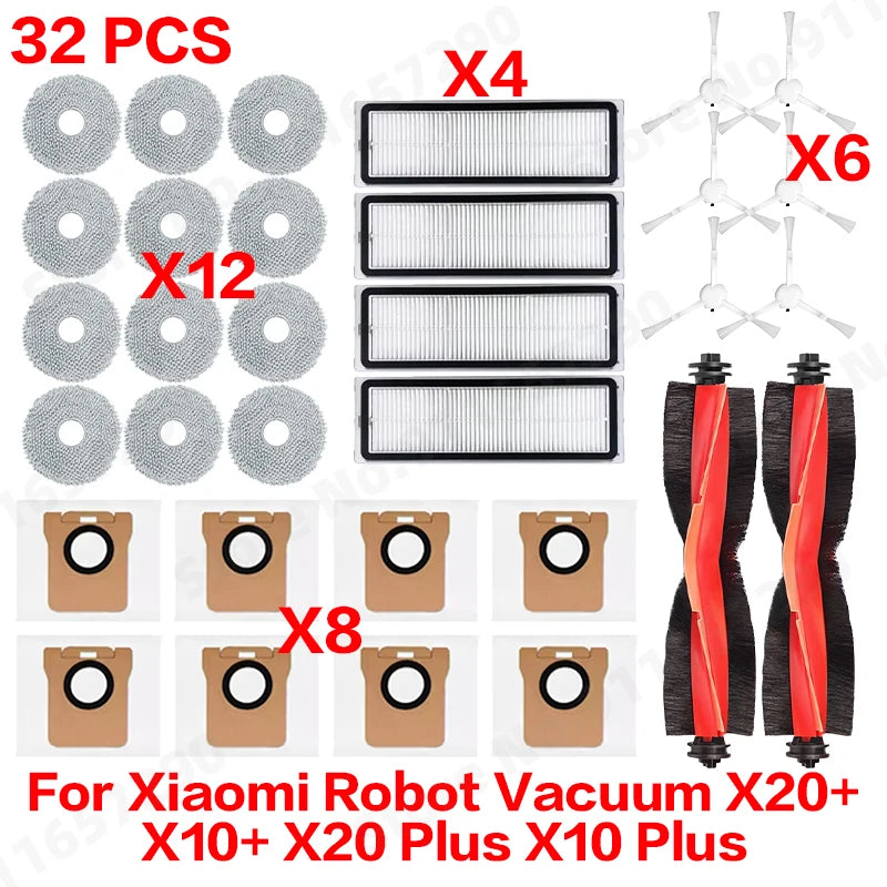 Vacuum Replacement Parts Kit – Dust Bags and Filters for Xiaomi Robot Vacuums
