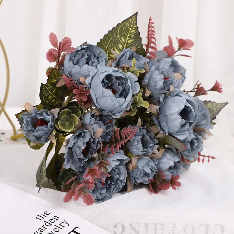 Artificial Peony Flower Bundle – Silk Floral Arrangement for Wedding Decor
