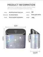 Bling Car Trash Bin – Crystal Seat Back Garbage Storage for Women Interior