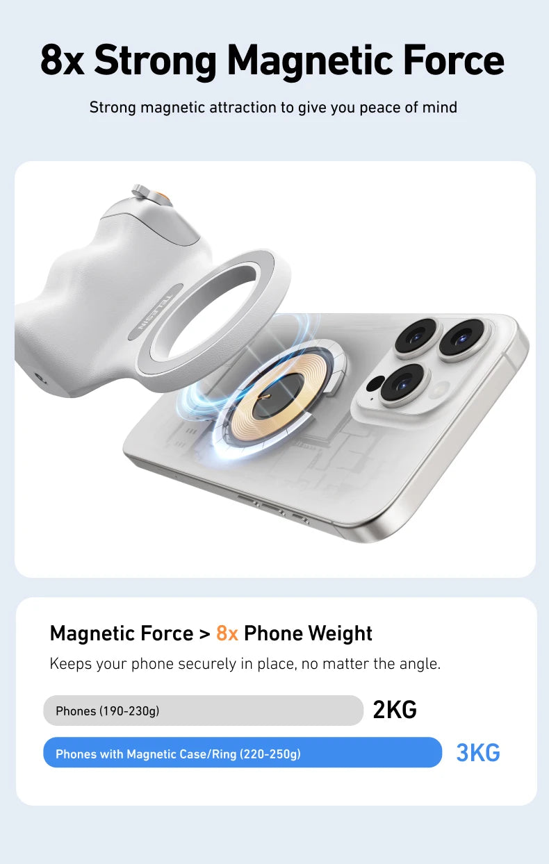 Magnetic Phone Camera Grip – Ergonomic Handheld Stabilizer for Content Creation