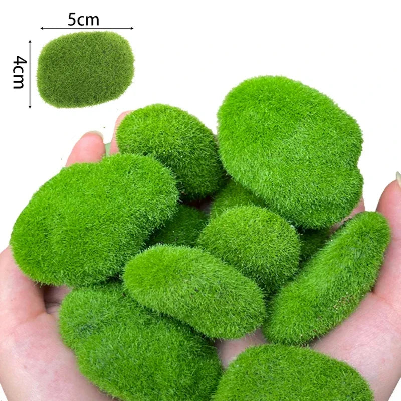 Artificial Foam Moss Stones – Decorative Green Rocks for Micro Landscapes