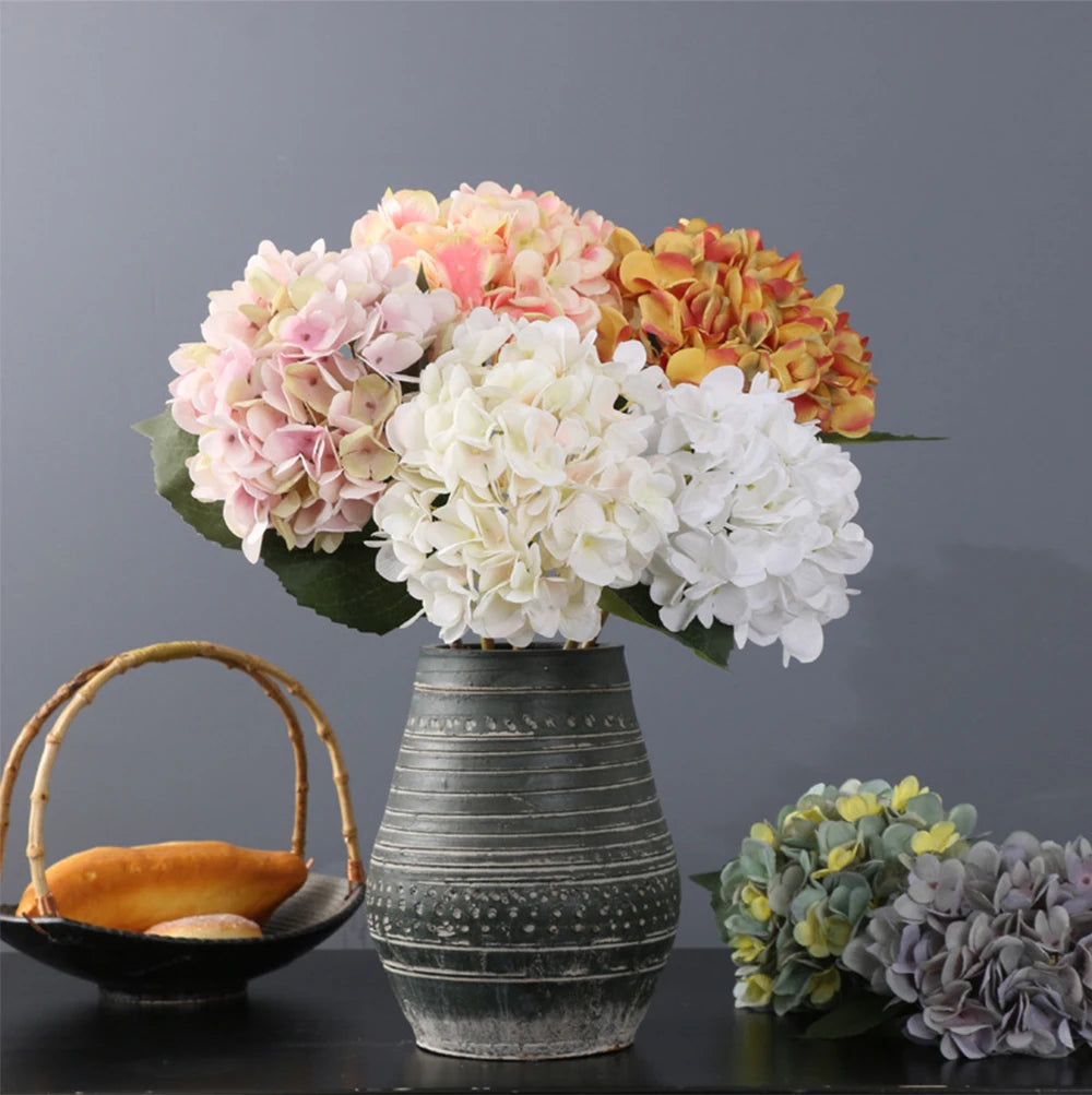 Silk Hydrangea Bouquet – 58cm Artificial Flowers for Wedding Home Decor