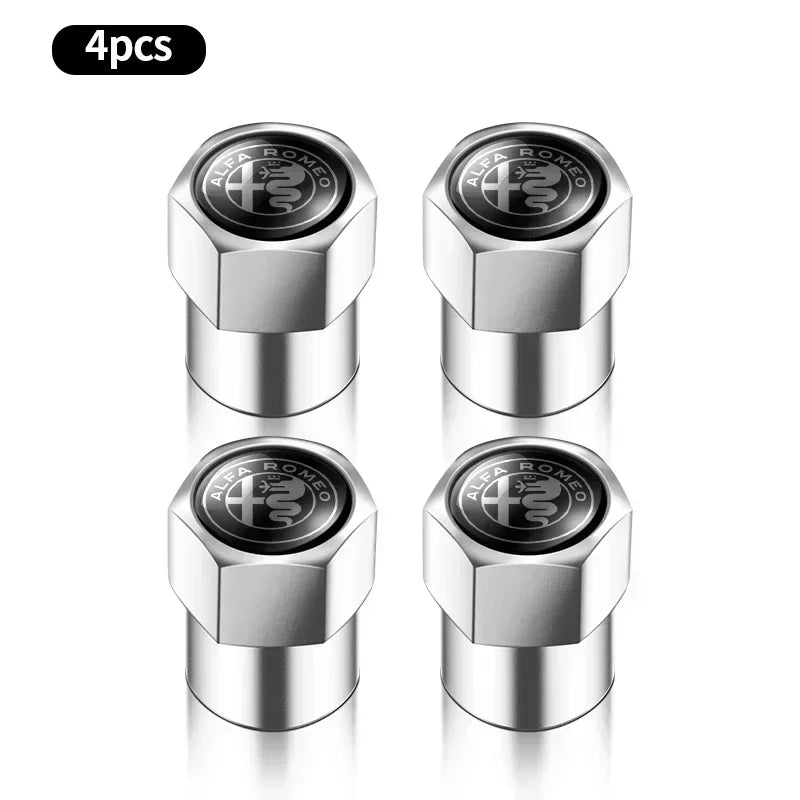 Metal Car Tire Valve Stem Caps – Automotive Accessory for Alfa Romeo Models