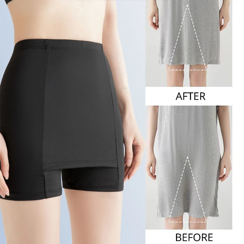 High Waist Safety Shorts – Double Layer Protective Underwear for Summer Dresses