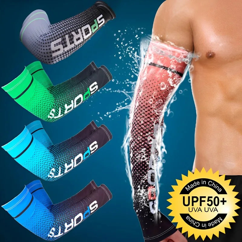 Ice Silk Arm Sleeves – UV Protection for Outdoor Cycling and Sports
