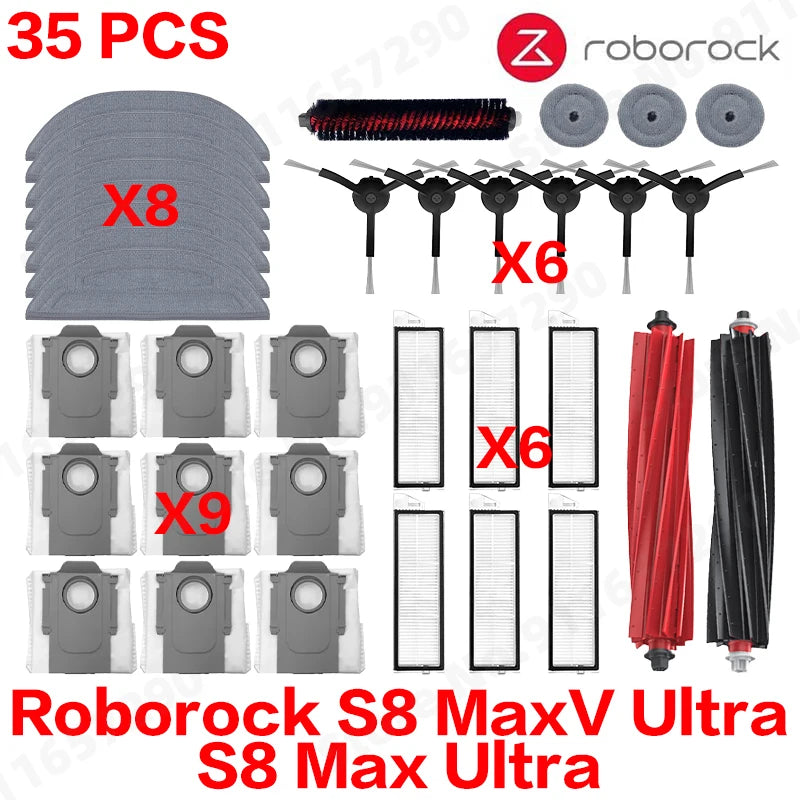 Vacuum Replacement Accessory Kit – Spare Parts for Roborock S8 MaxV Ultra