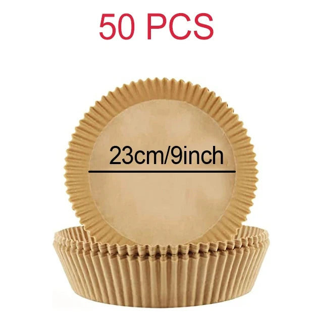 Disposable Air Fryer Parchment Liners – 9 Inch Nonstick Paper for Baking