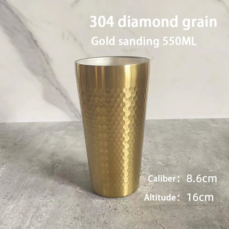 Stainless Steel Diamond Hammer Cup – Insulated Outdoor Camping Drinkware