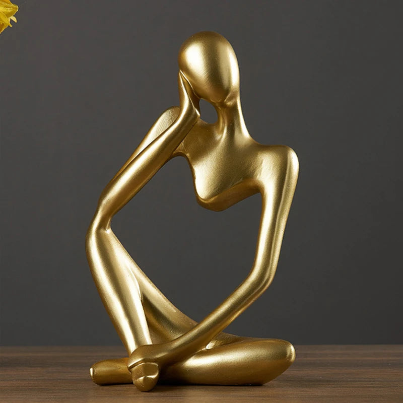 Abstract Figure Sculpture – Minimalist Resin Ornament for Modern Home Decor