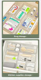 Transparent Cosmetic Organizer – Striped Plastic Drawer for Desk Storage
