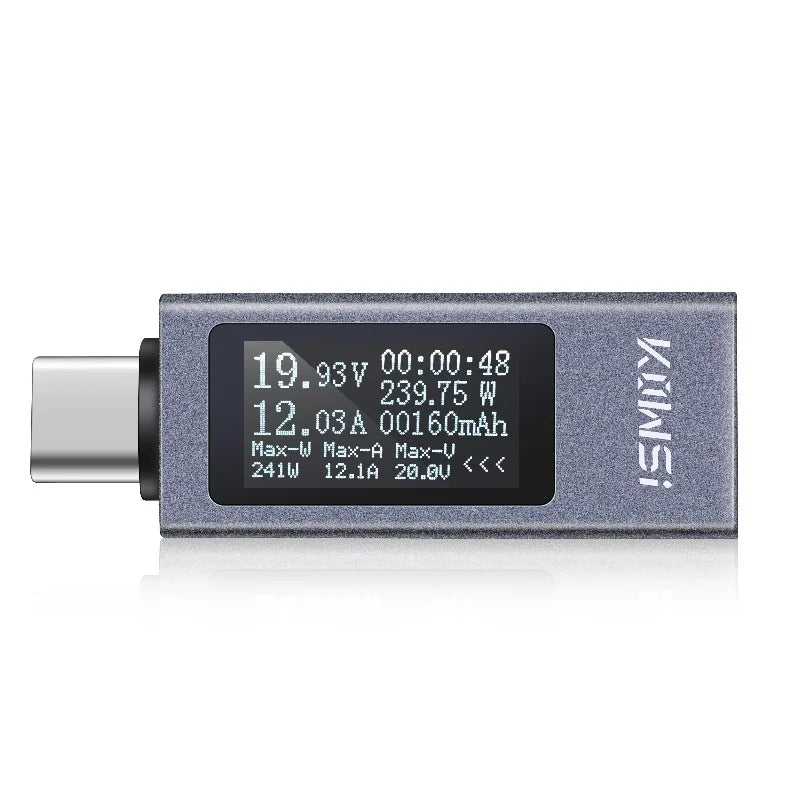 Digital USB-C Power Tester – Voltage and Current Monitor for Battery Testing