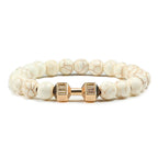 Volcanic Stone Dumbbell Bracelet – Matte Lava Bead Jewelry for Fitness Enthusiasts