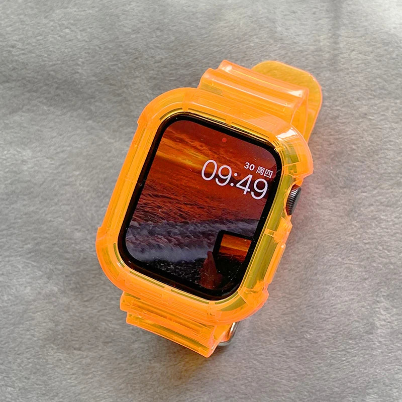 Transparent Silicone Band and Case – Protective Apple Watch Accessory