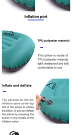 Portable Inflatable Camping Pillow – Compressible Air Cushion for Outdoors