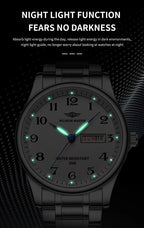 Stainless Steel Quartz Watch – Arabic Numerals Calendar for Men Gifts