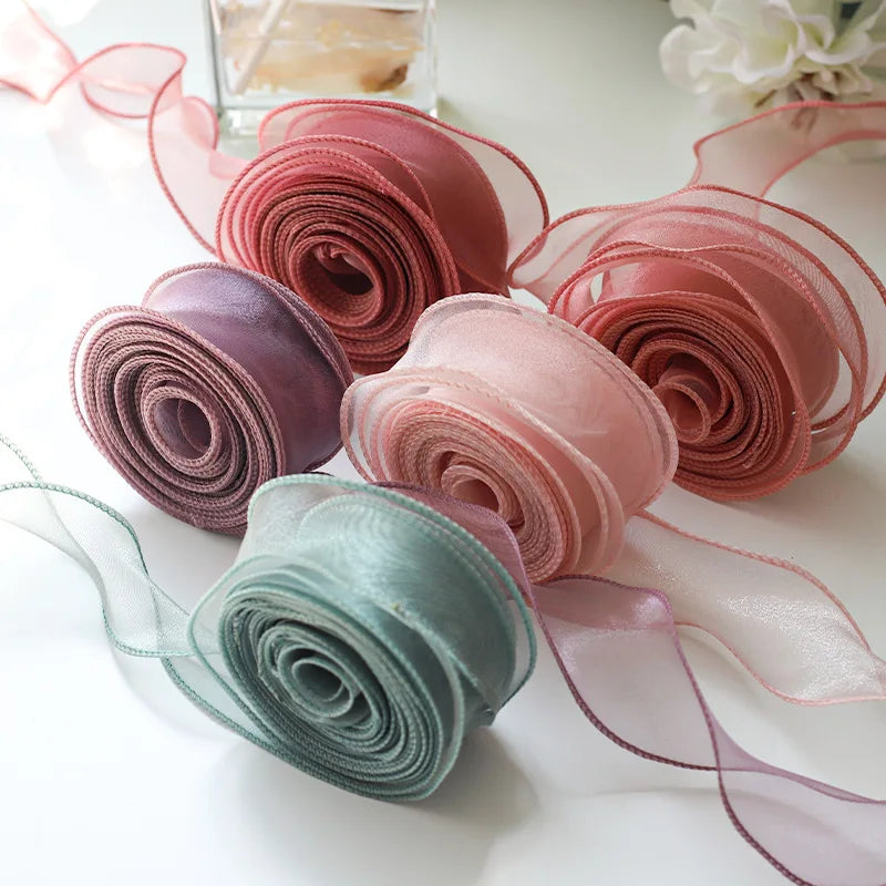 Chiffon Silk Ribbon – 10 Yard Organza Fabric for Wedding Decor and Crafting
