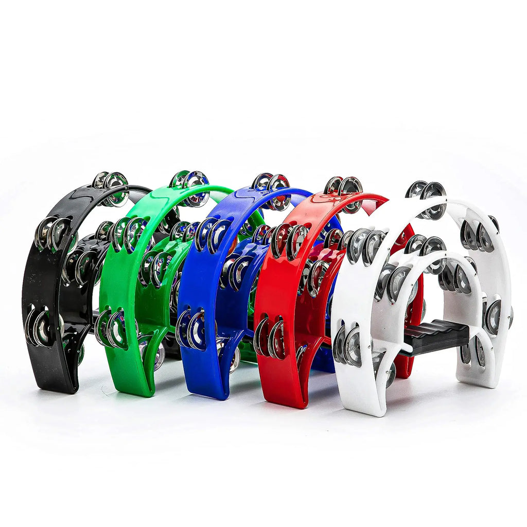Half-Moon Tambourine – Double Row Metal Jingles for Musical Performances