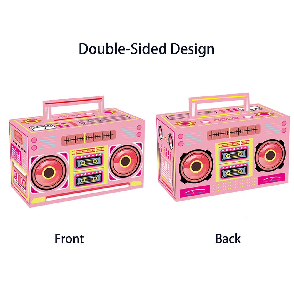 Retro Boom Box Candy Boxes – Paper Gift Containers for 80s 90s Hip Hop Parties