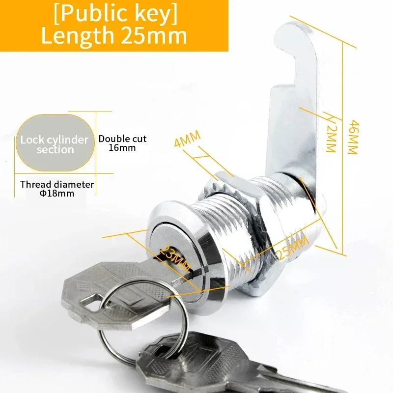Cam Lock Drawer Cabinet Hardware – Assorted Sizes for Furniture Security