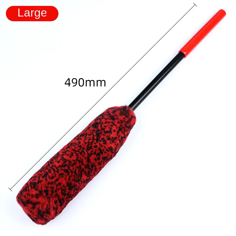 Foldable Car Wheel Brush – Plush Microfiber Hub Cleaning Tool for Detailing