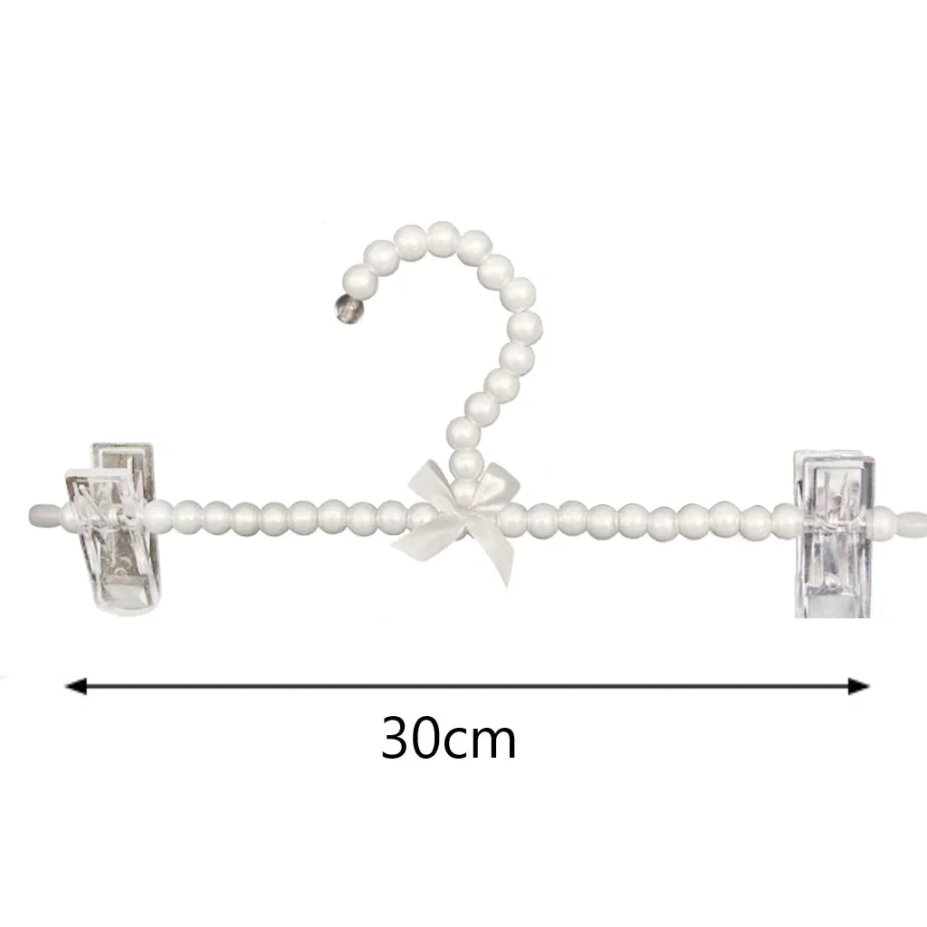 Pearl Beaded Bow Clothes Hangers – Decorative Kids Dress Storage Organizer