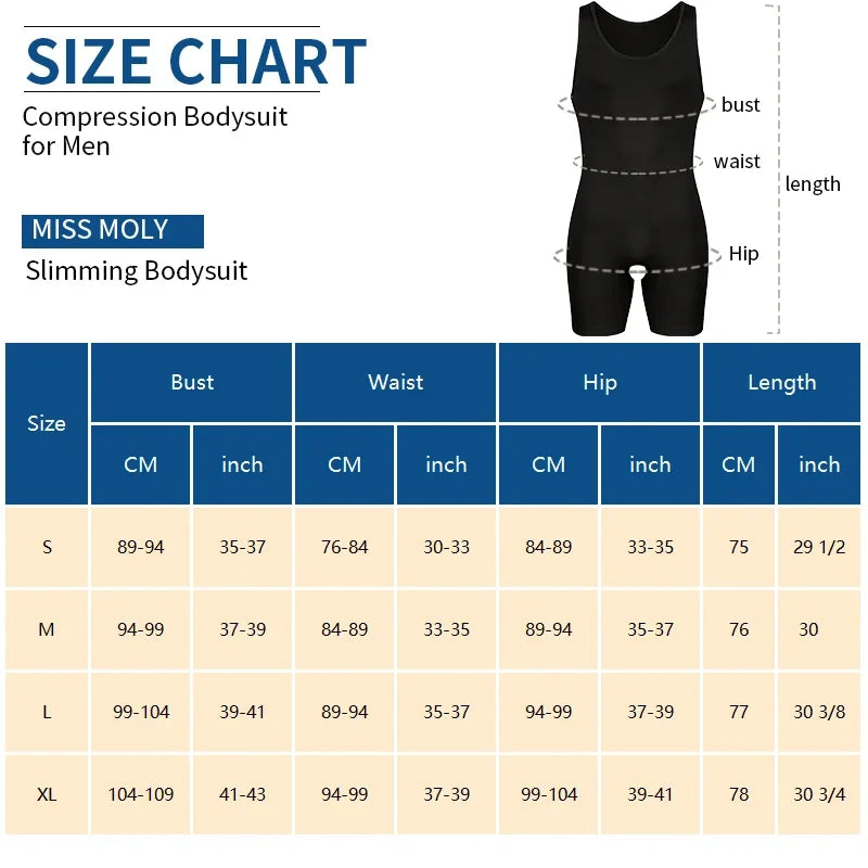 Compression Bodysuit – Slimming Tummy Control Vest for Men Body Shaping