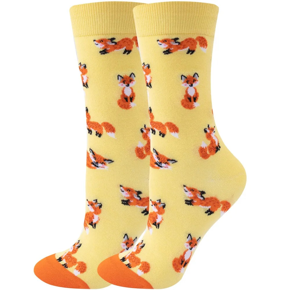 Colorful Cartoon Animal Crew Socks – Fun Harajuku Apparel for Men and Women