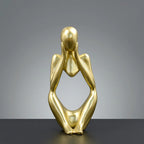 Abstract Figure Sculpture – Minimalist Resin Ornament for Modern Home Decor