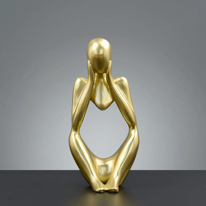 Abstract Figure Sculpture – Minimalist Resin Ornament for Modern Home Decor