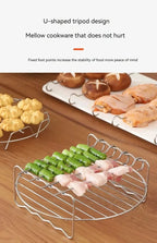 Stainless Steel Air Fryer Rack – Grill Stand with Skewers for Cooking