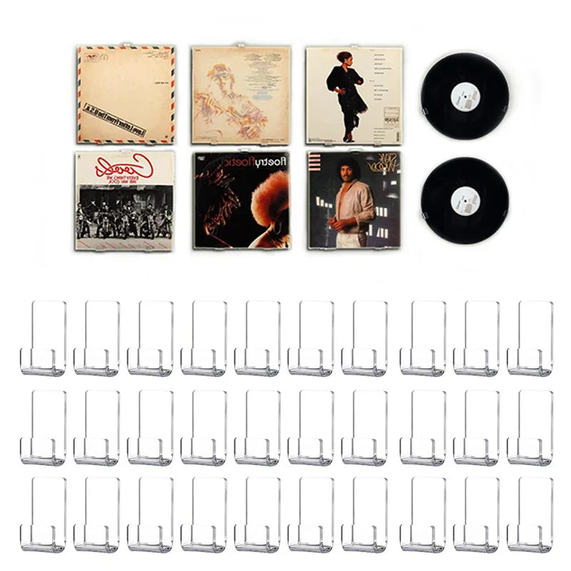 Clear Acrylic Vinyl Record Shelves – Wall Mounted Display Rack for Home Decor