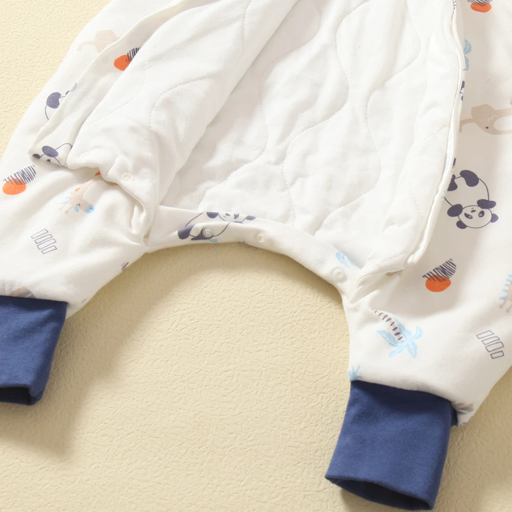 Cotton Split-Leg Sleeping Bag – 2.5Tog Quilted Kids Wearable Blanket for Sleep