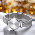 Rose Gold Stainless Steel Watch – Japan Quartz Waterproof for Ladies