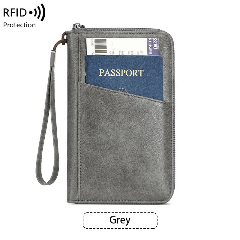 RFID Leather Passport Wallet – Anti-Theft Card Holder for Travel
