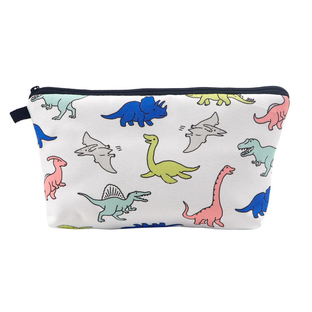 Large Animal Makeup Bag – Flamingo Cat Print Organizer for Travel Cosmetics
