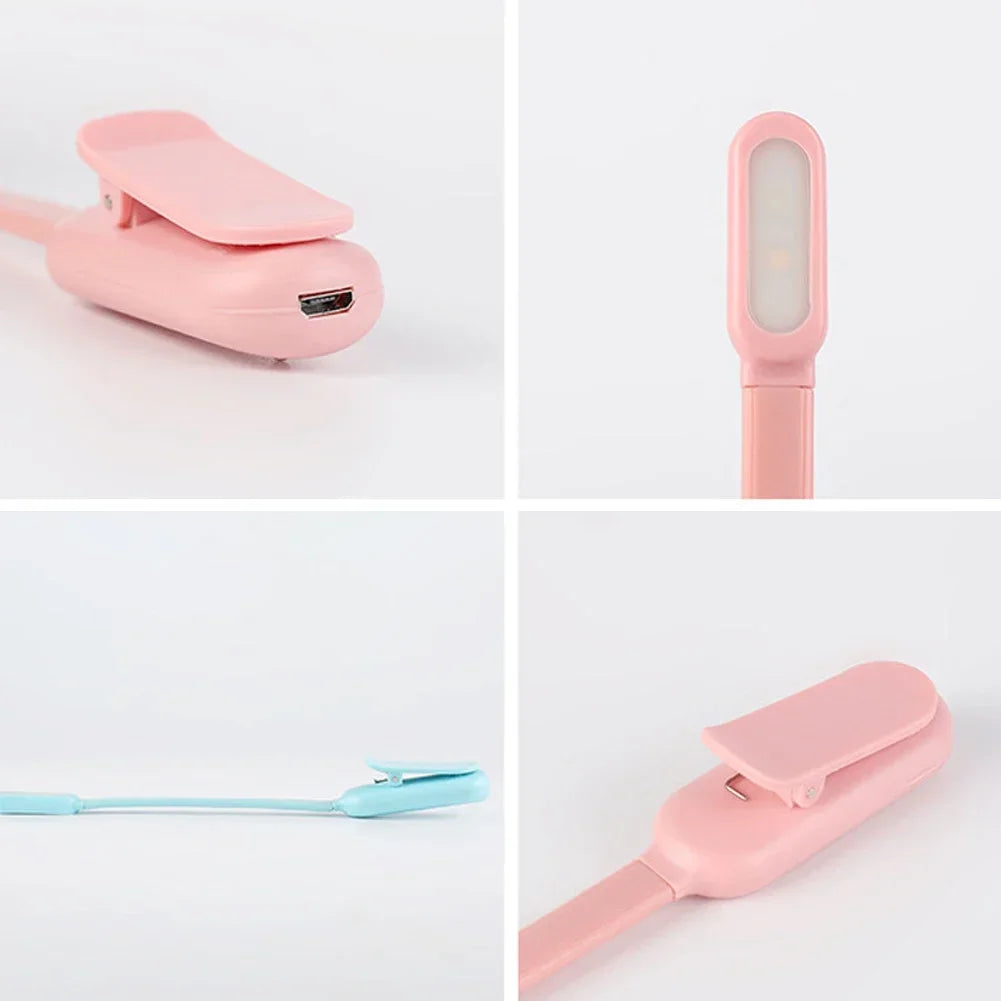 Rechargeable Clip-On Reading Lamp – Adjustable LED Book Light for Travel