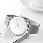 Minimalist Quartz Wristwatch – Slim Mesh Strap for Casual Business Wear