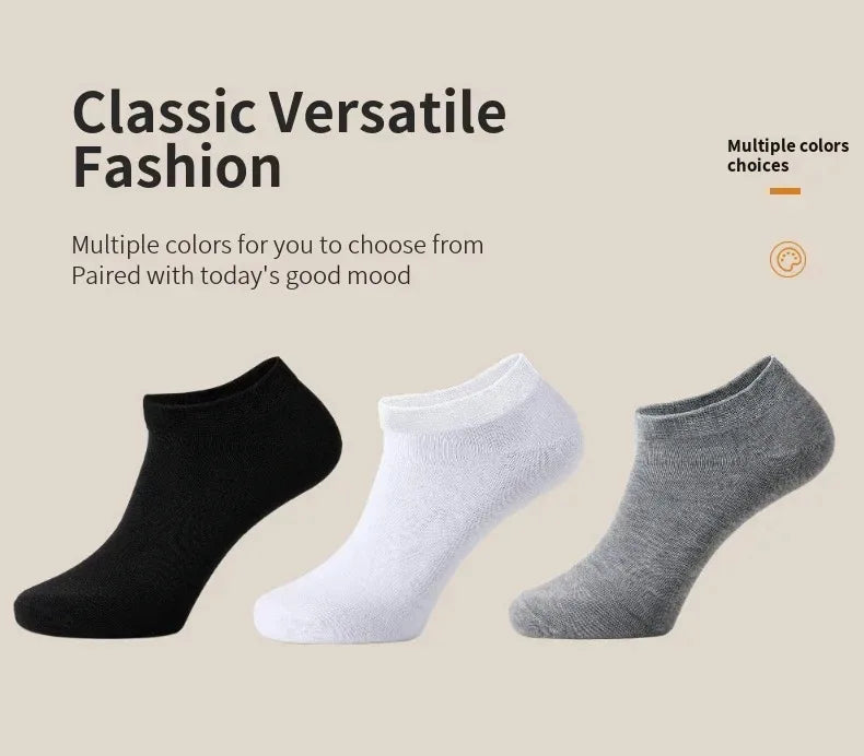 Men's Ankle Boat Socks – Solid Color Sweat-Absorbent Cotton for Business Sport