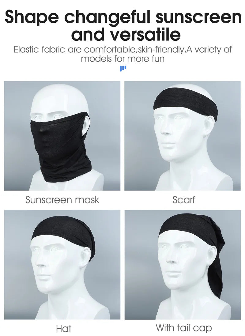Ice Silk Cycling Headwear – Breathable UV Face Mask for Outdoor Sports