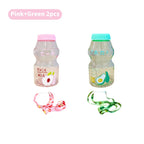 Milk Carton Water Bottle – 480ml Kawaii Plastic Cup for Kids and Adults