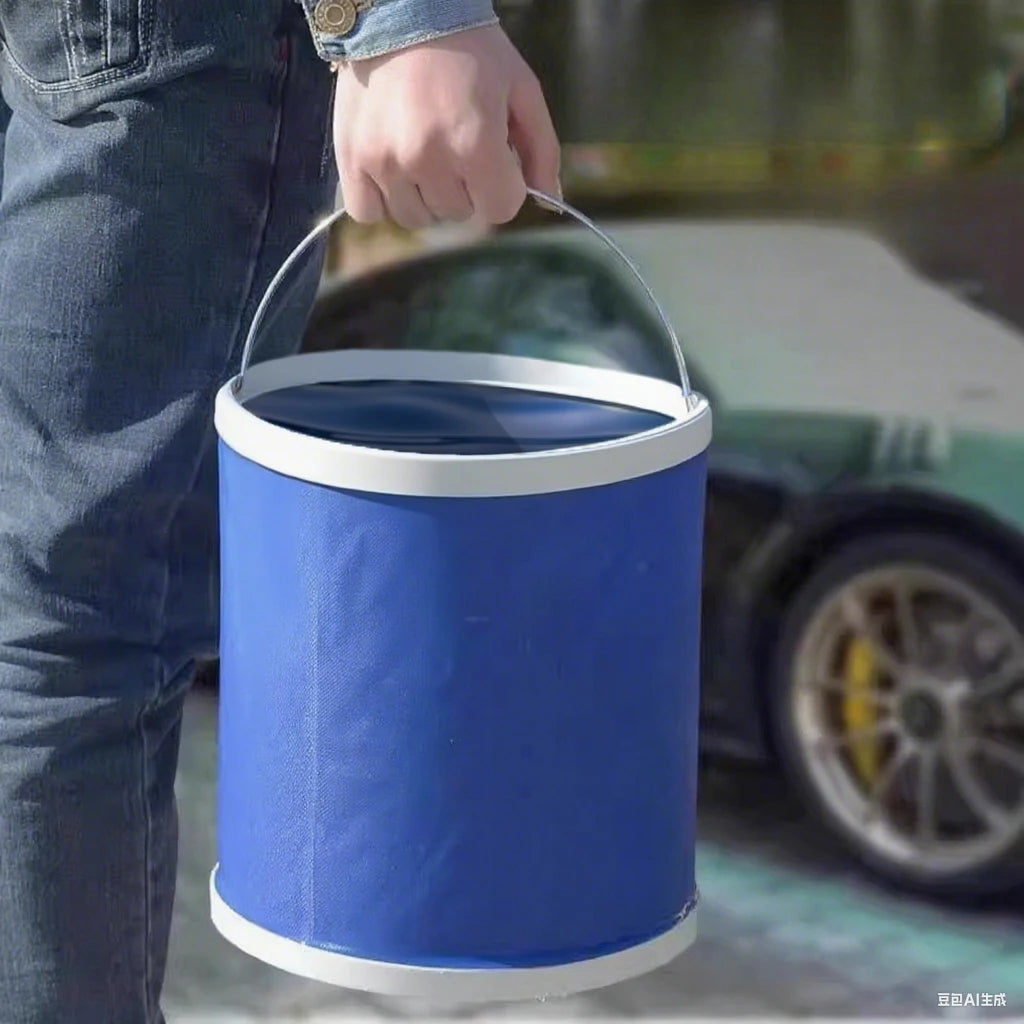 Collapsible Oxford Folding Bucket – Waterproof Portable Basin for Car Washing