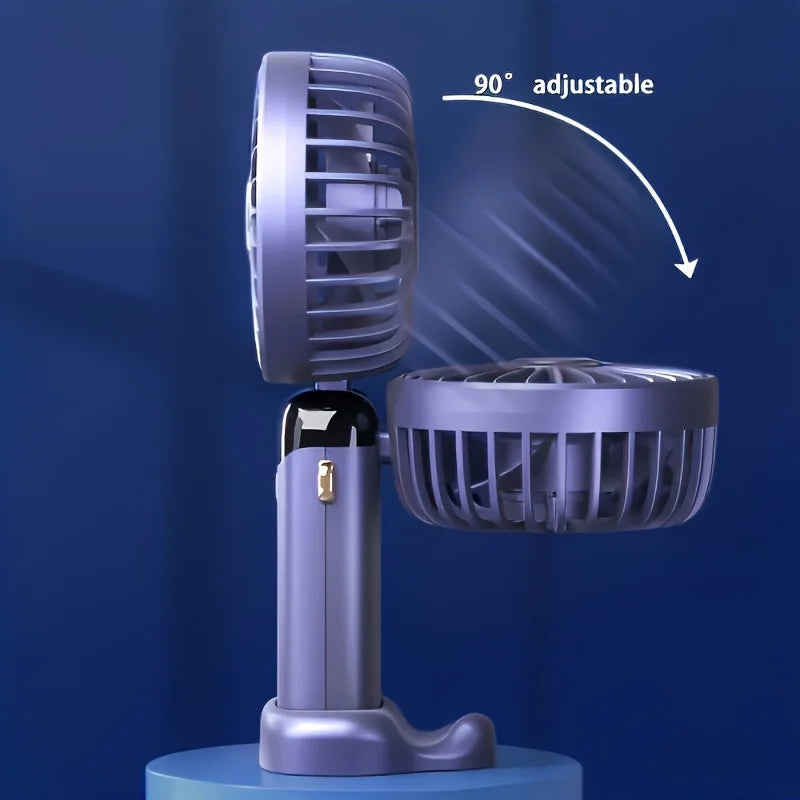Portable Mini Handheld Fan – Rechargeable LED USB Cooler for Desk and Travel