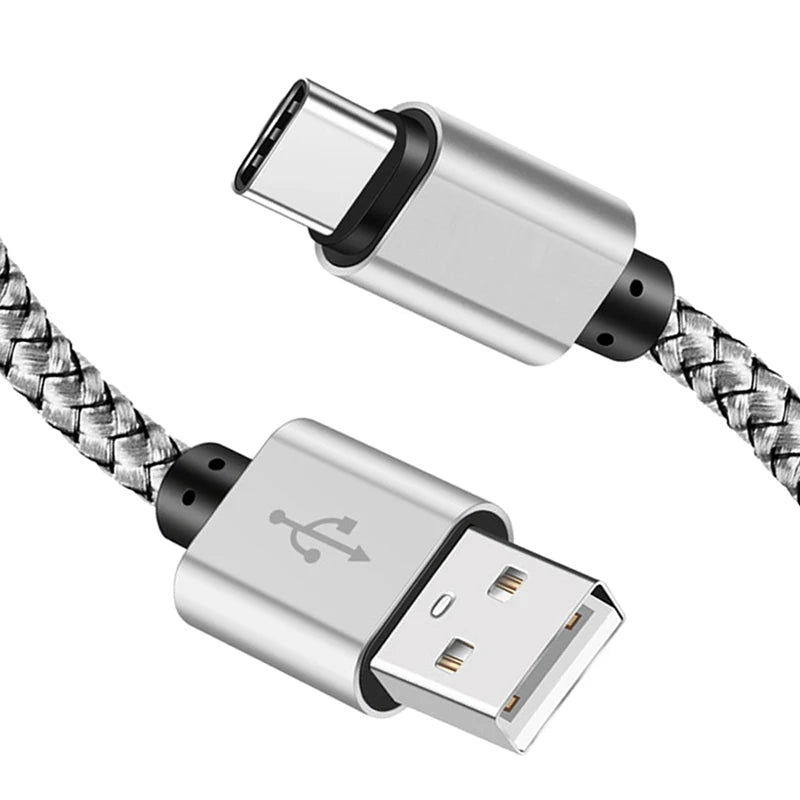Braided Nylon USB-C Charging Cable – Fast Data Sync for Android and iPhone