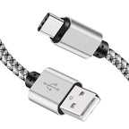 Braided Nylon USB-C Charging Cable – Fast Data Sync for Android and iPhone